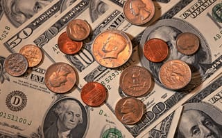 Картинка coins, dollars, money, Benjamin Franklin, Washington, Eagle