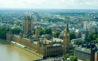 Картинка Великобритания, город, сверху, Westminster Palace, Англия, Лондон, Биг-Бен