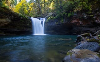 Картинка водопад река, Oregon, the South Fork Coquille River, Coos County, лес