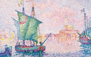 Картинка картина, Поль Синьяк, Венеция, Розовое Облако, пуантилизм