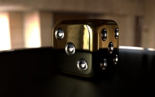 Картинка The Cube Gold, abstract, render, 3D image, HeadWitcher