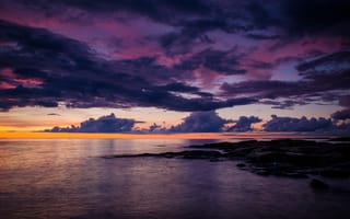 Картинка Sunset in Lillsand, море, пейзаж