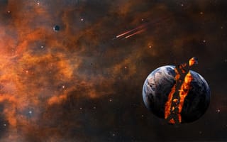 Картинка planet, Sci FI, Sci Fi, spacecraft, stars, explosion