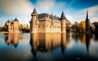 Обои замок, Utrecht, De Haar Castle, Голландия, Нидерланды
