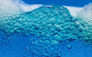 Картинка Water, пузыри, foam, макро, macro, капли, waves, drops, волны, пена, bubbles, вода