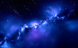 Картинка Galaxy blue, blue, colors, distant planets, Sci FI