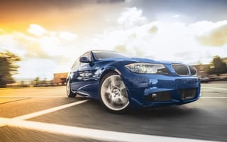 Обои BMW, синяя, бмв, blue, Sport, E90, 3 серия, 335i M