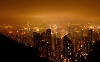 Картинка China, Гонконг, Ночь, Панорама, Здания, Китай, Night, Hong Kong, City, Panorama