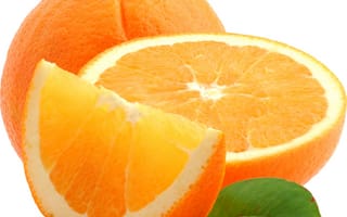 Обои апельсин, цитрус, лист, макро