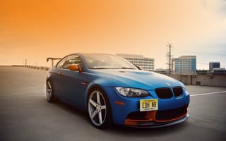 Обои BMW, tuning, E92, синяя, M3