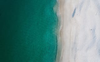 Картинка песок, море, прибой, пляж, Nelson Bay, drone, Australia, Австралия, с высоты птичьего полета, побережье, вид сверху, волны, с высоты, залив, вода, берег
