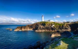 Картинка море, облака, скалы, Ireland, Ирландия, маяк
