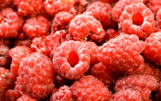 Картинка макро, красный, сочная, малина, еда, ягоды, много, вкусно