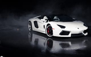Картинка Lamborghini, Aventador, White, Giovanna Wheels, Roadster