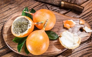 Картинка листья, еда, гранадилла, фрукты, marakujja