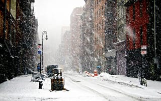 Картинка Снег, Winter, снегопад, snowfall, Зима, New-york under snow, Нью-Йорк, New-York
