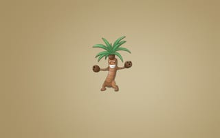 Картинка пальма, кокос, улыбка, минимализм, дерево, светлый, растение