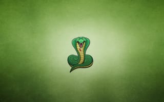 Картинка змея, cobra, кобра, минимализм, зеленоватый фон, толстопузая, snake