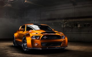 Картинка Ford, Vellano Wheels, Super Snake, Shelby, orange, мускул кар, muscle car, GT500, Ultimate Auto, Mustang, обвес, front