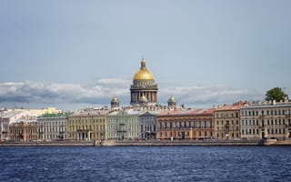 Картинка санкт-петербург, здания, питер, St. Petersburg, река, набережная, Russia, дома