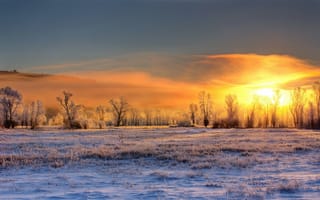 Картинка Winter, Sunrise, Conant Valley