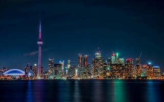 Картинка Канада, ночь, Торонто, огни, Онтарио
