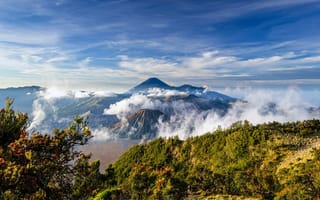 Обои Индонезия, вулкан Бромо, Ява, Tengger, вулканический комплекс-кальдеры Тенгер