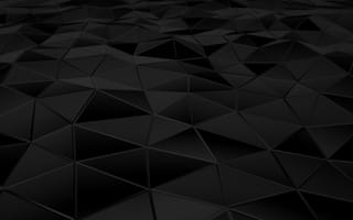 Картинка поверхность, абстракция, треугольники, рендер, грани, black