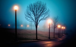 Картинка Sleep Walking, park, city, Richmond, atmosphere, fog, street