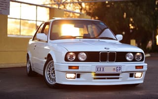 Картинка BMW, E30, white, front