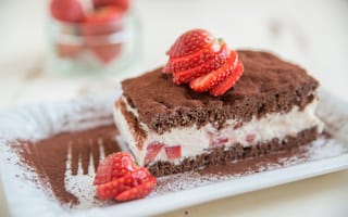 Картинка шоколад, клубника, мороженое, десерт, сладкое