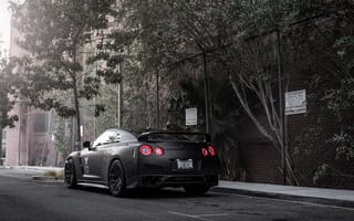 Картинка Nissan, ниссан, rear, матовый, GT-R, black