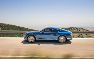 Картинка Bentley, Blue, Coupe, 2017, Continental GT