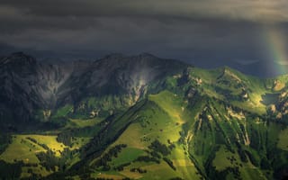 Картинка горы, тучи, панорама, Альпы, Швейцария