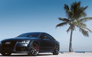 Картинка Audi, parking, front, ауди, RS7, пальма