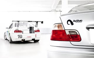 Картинка E46, задние фонари, BMW, белый, white, race car, бмв