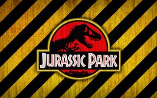 Картинка logo, red, bones, yellow, jurassic park, black