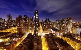 Картинка new york, свет, улицы, ночь, Нью-Йорк, город