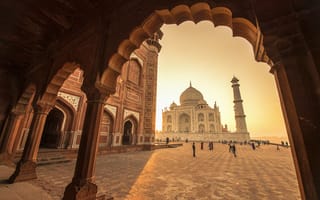 Картинка Taj Mahal, India, мечеть, Индия, Тадж-Махал, мавзолей, Агра, Agra