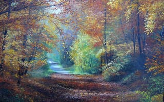 Картинка картина, "Осенняя улыбка", масло, холст