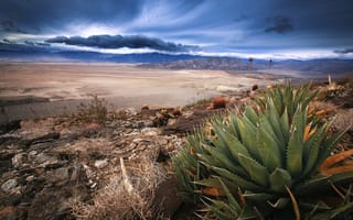 Картинка буря, горная цепь, южная Калифорния, сухое озеро, Anza-Borrego, пустыня