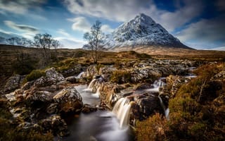 Картинка Scotland, гора, река, каскады