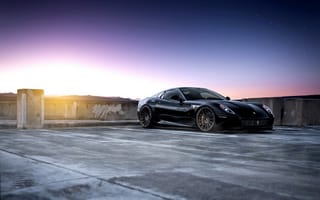 Картинка феррари, паркинг, черная, Ferrari 599 GTB Fiorano, спорткар