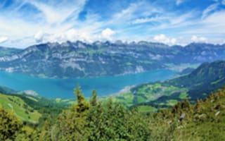Картинка Läuferberg, ultra HD, горы, Näfels, multi monitors, швейцария, Switzerland