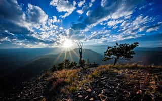 Картинка горы, небо, Колорадо, Colorado, Rocky Mountains, солнце, облака, США