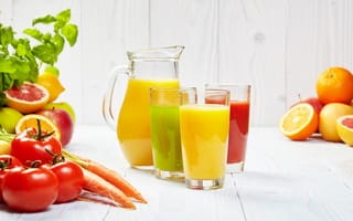 Картинка сок, напиток, морковь, томат