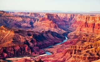 Картинка Grand Canyon, Arizona, каньон, сша, горы, река, небо
