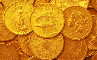 Картинка США, доллар, золото, монеты