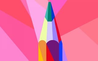 Картинка вектор, карандаши, low poly, рисование, грифель