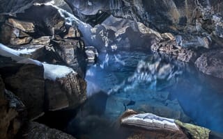 Картинка Blue Water Cave, Исландия, пещера